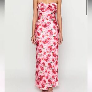 Pink Floral Formal Maxi Dress Size 0